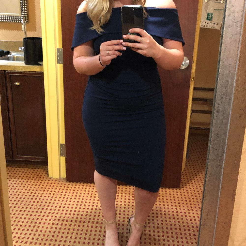 Vince Camuto navy Popover Dress - size 10